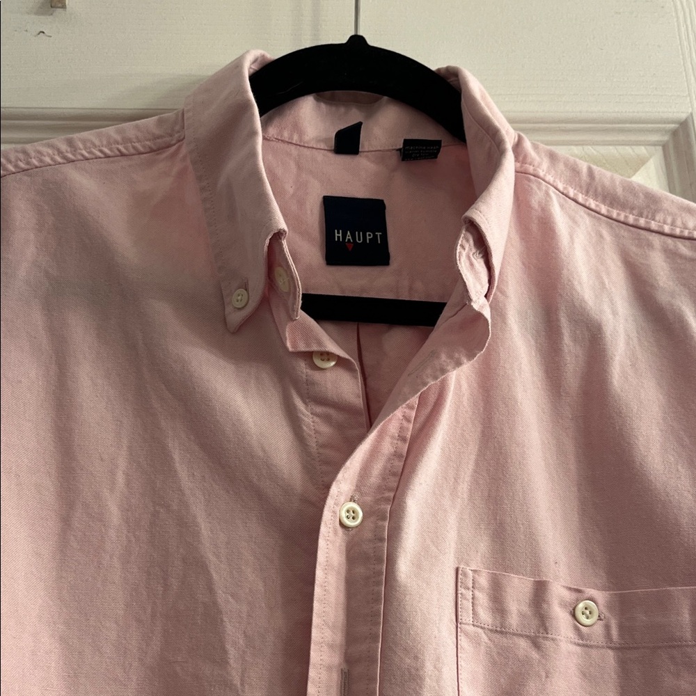Haupt Men's Light Pink Casual Button-Down Shirt